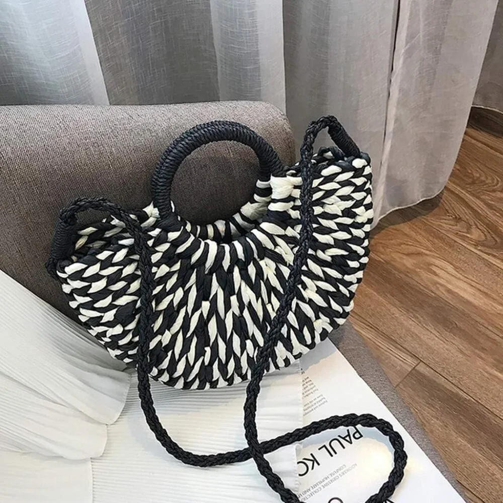 Women Straw Tote Bag Boho Crossbody Shoulder Handbag Beach Elegant Unique
